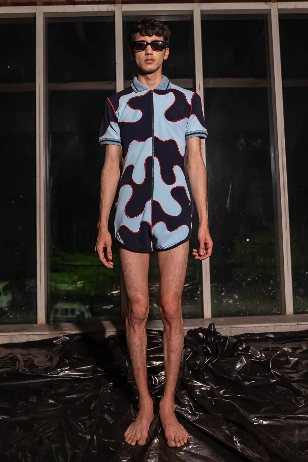 Abstract Color Block Playsuit