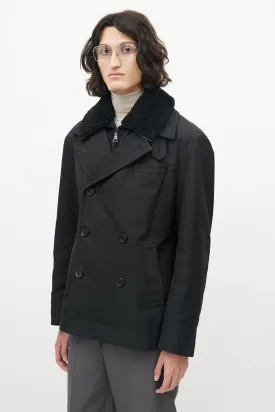 Black Nylon Shearling Jacket