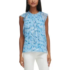Calvin Klein Womens Chiffon Work Day Blouse
