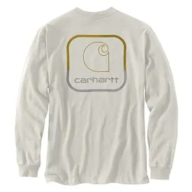 Carhartt 105584 Men's Loose Fit Heavyweight Long-Sleeve Pocket Logo Graphic T-S - X-Large Regular - Malt