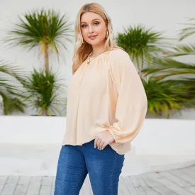 Casual Solid Color Plus Size Wholesale Blouses Chiffon Shirt Fashion Wholesale Women'S Apparel