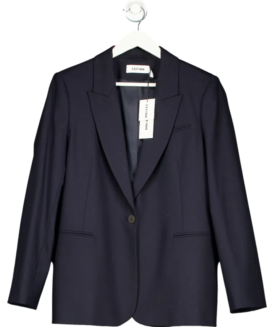 Cefinn Blue Jamie Stretch Wool Blend Blazer UK 16
