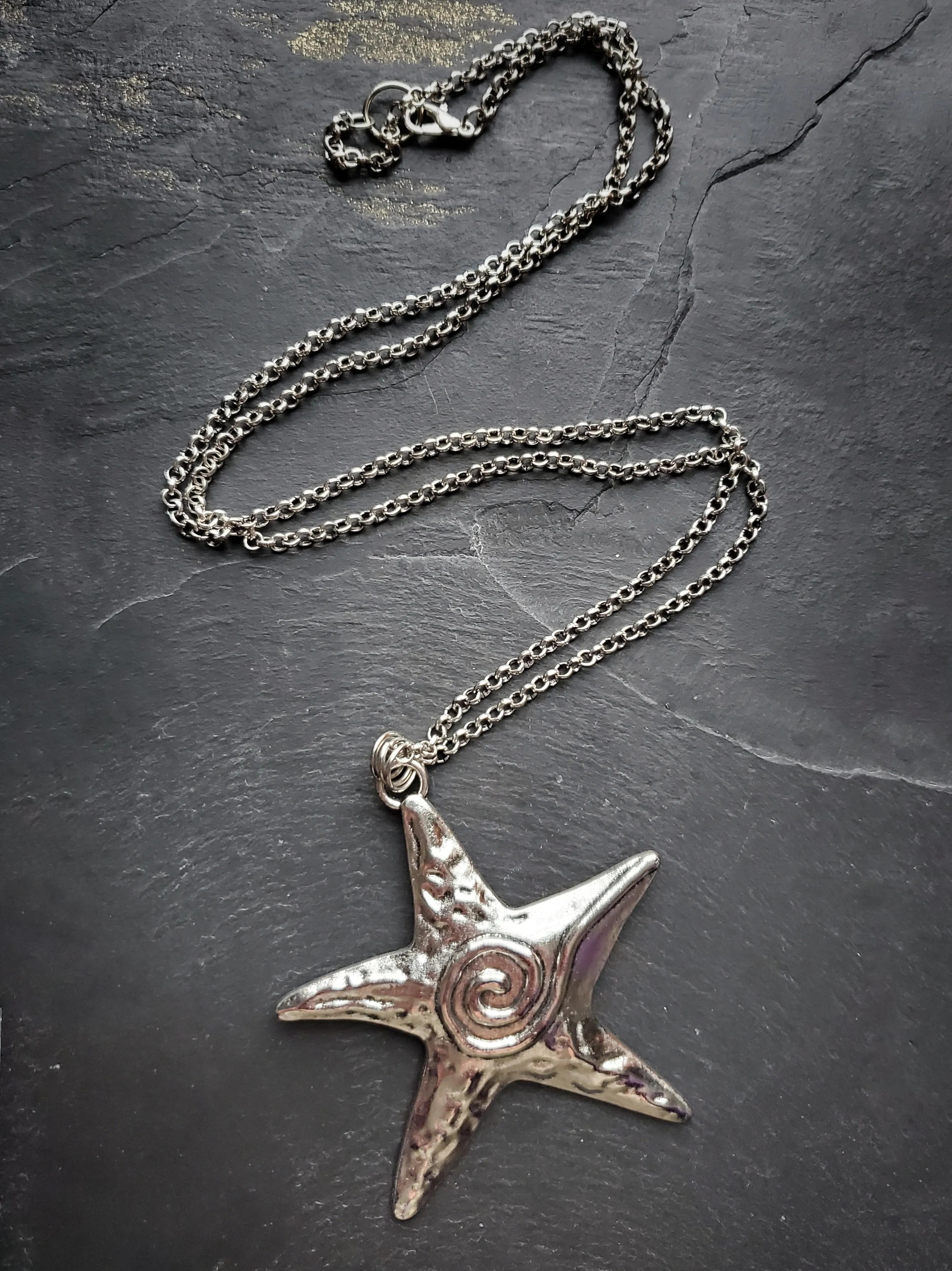 CLEARANCE Long Starfish Necklace Mermaid Jewelry