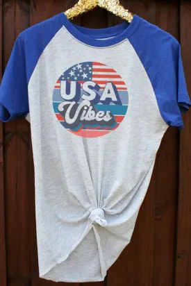 Clearance USA Vibes Short Sleeve Raglan