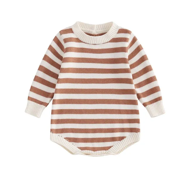 FALL Striped Knitted Romper