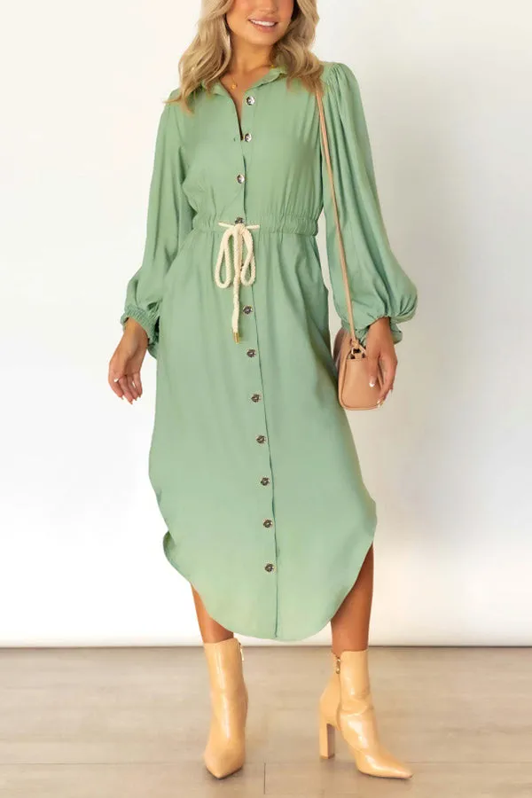 Fashion Week Button Down Shirt Dress