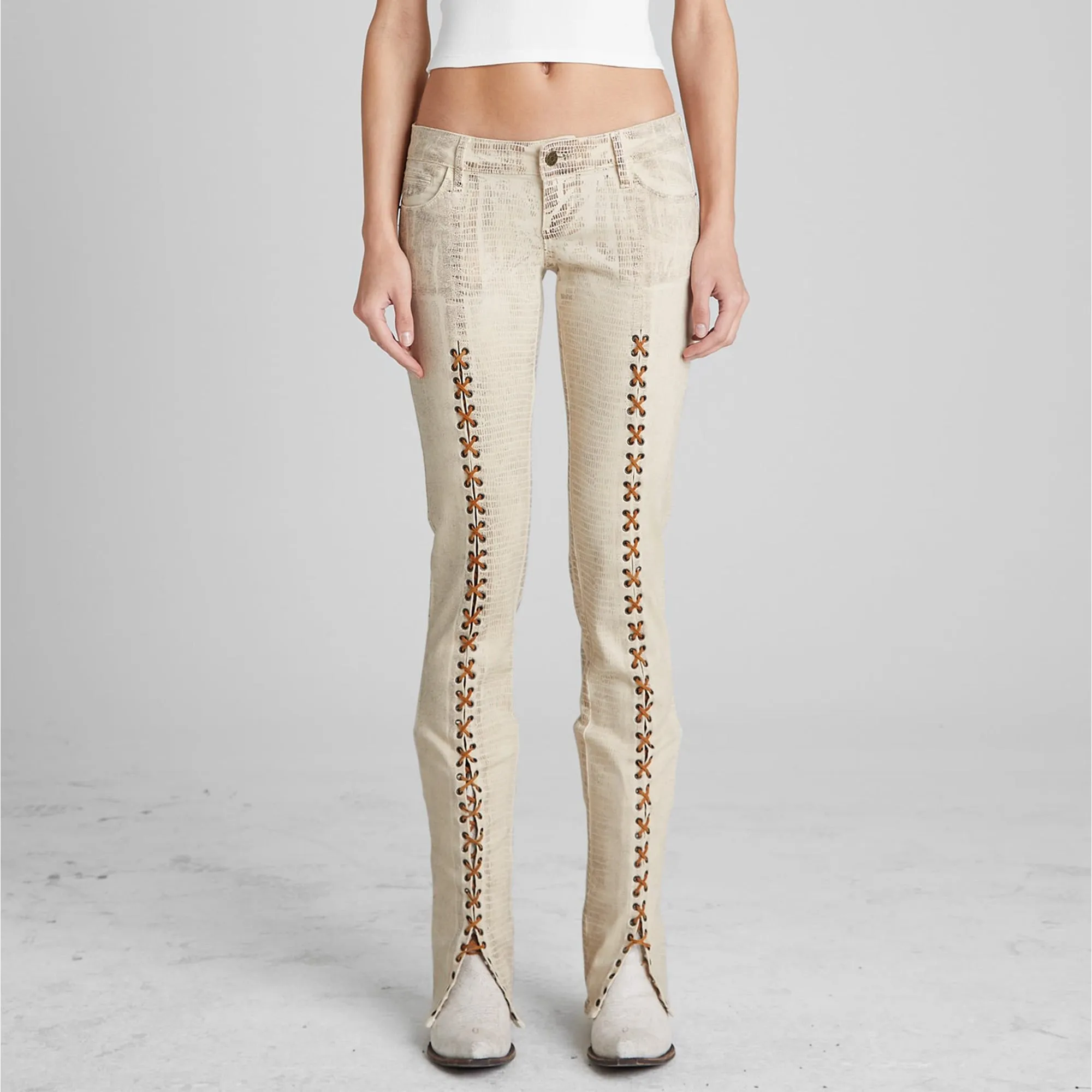 Guess USA Womens Laced Flared Denim Jeans