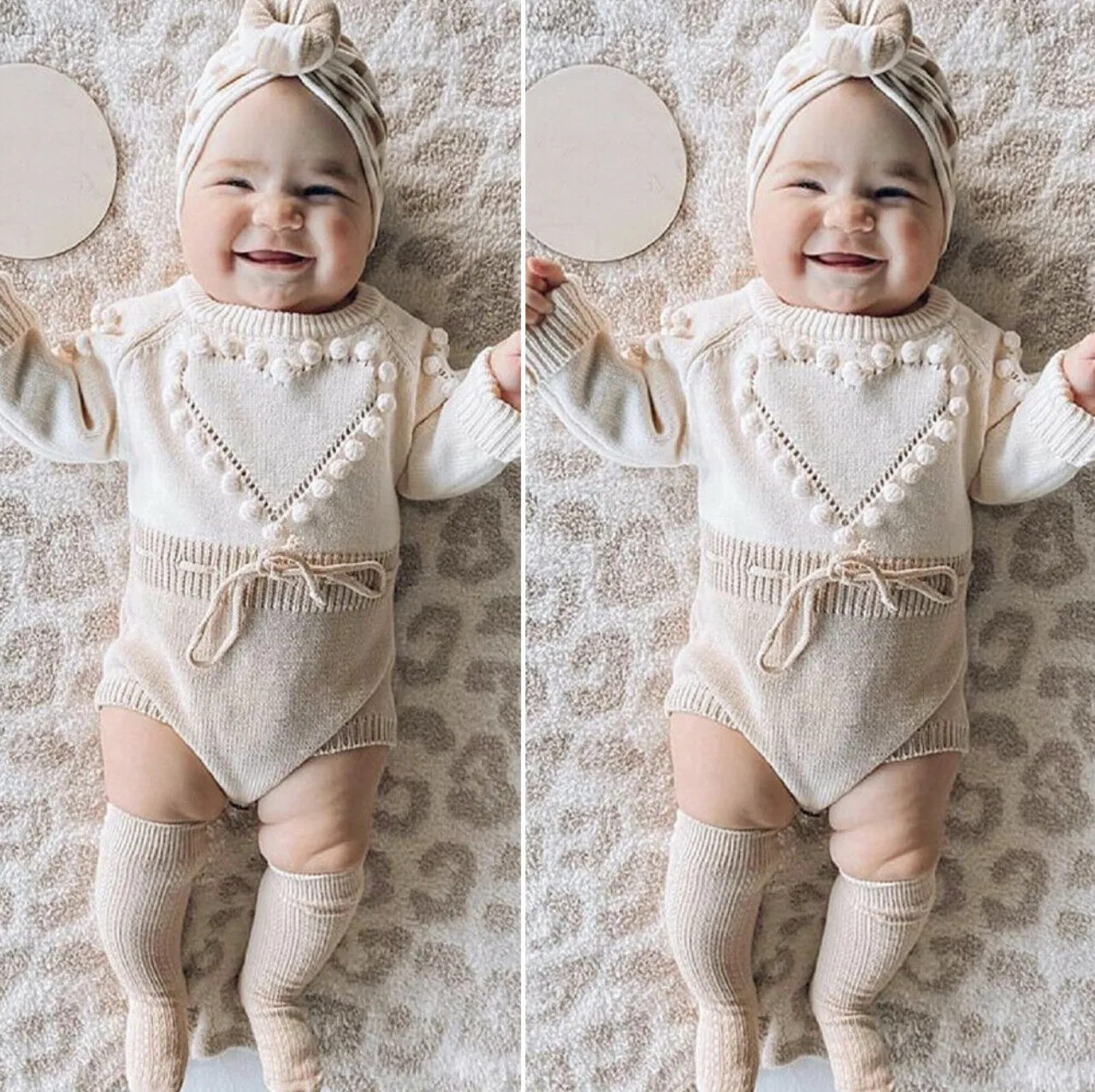 HEART Knitted Romper