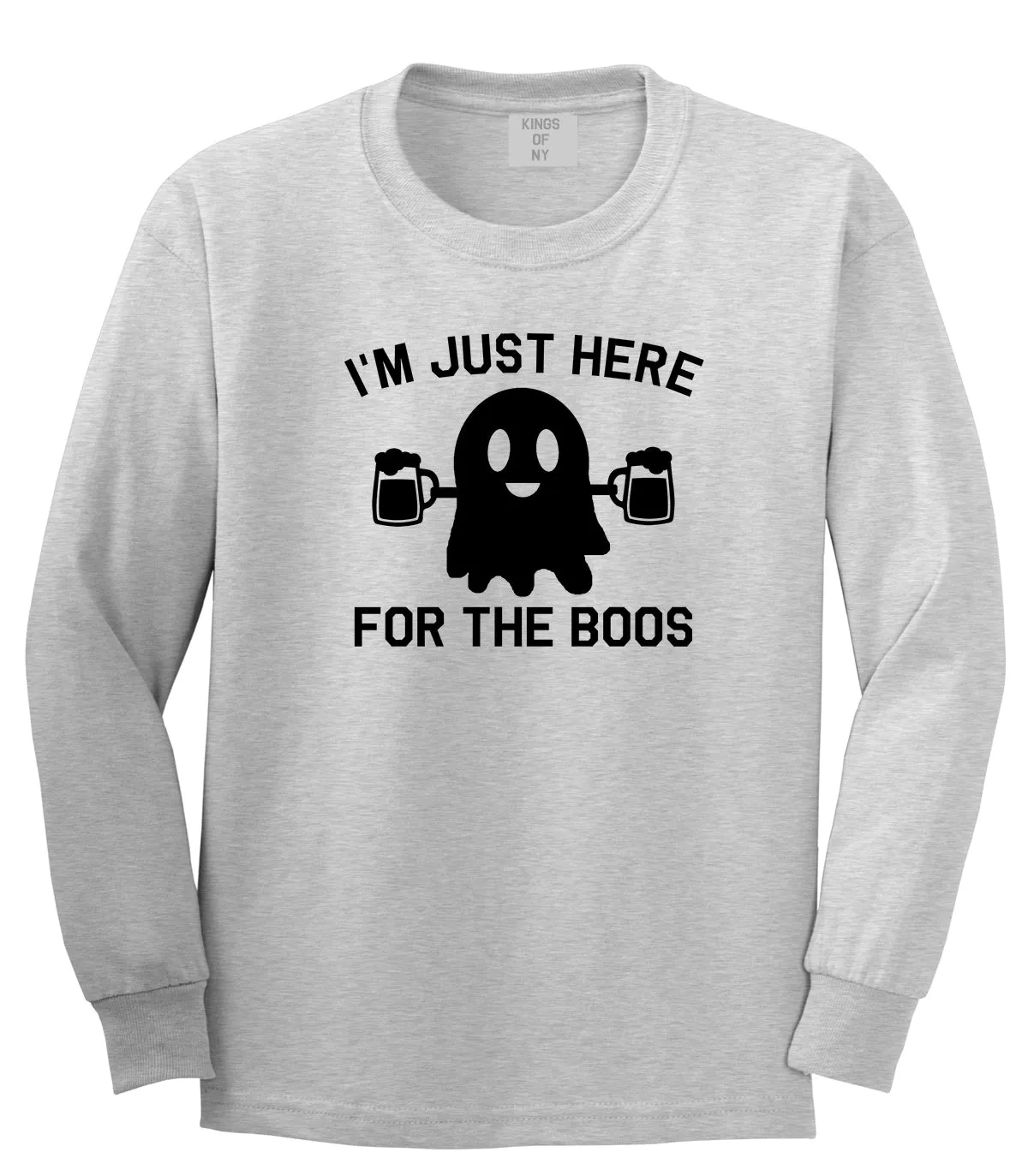 Im Just Here For The Boos Halloween Mens Long Sleeve T-Shirt