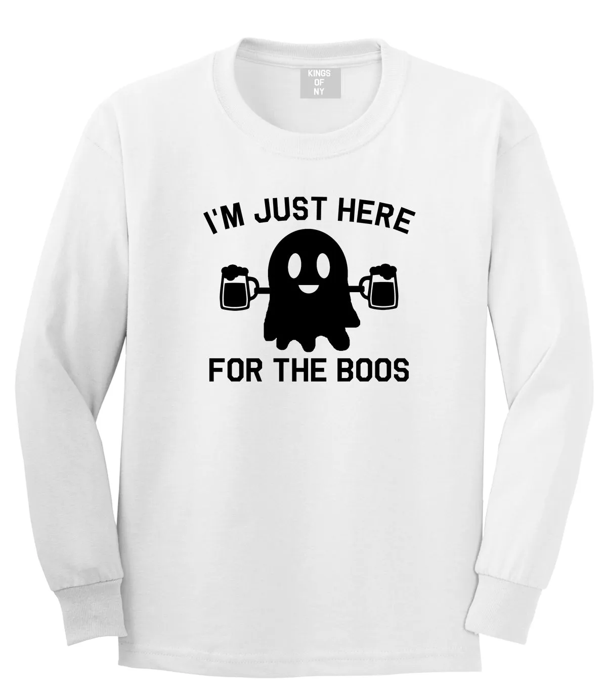 Im Just Here For The Boos Halloween Mens Long Sleeve T-Shirt
