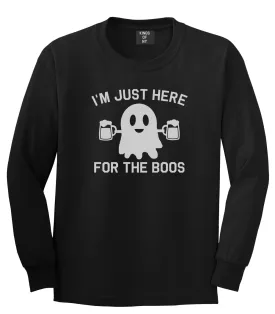 Im Just Here For The Boos Halloween Mens Long Sleeve T-Shirt