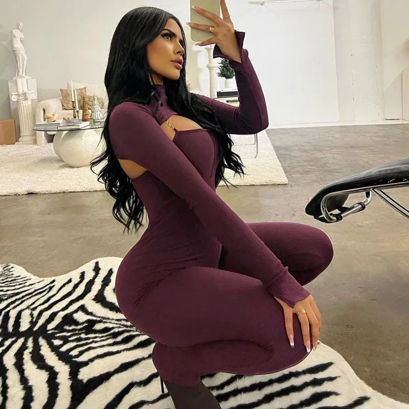 Into The Day Knit Jumpsuit Set