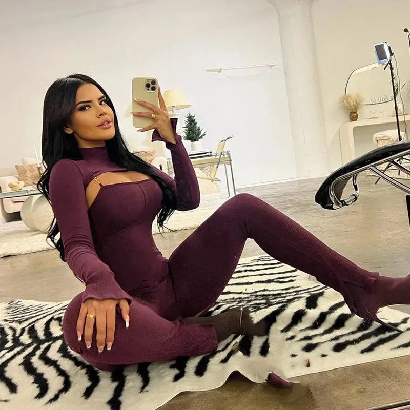 Into The Day Knit Jumpsuit Set