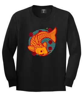 Japanese Koi Fish Print Mens Long Sleeve T-Shirt