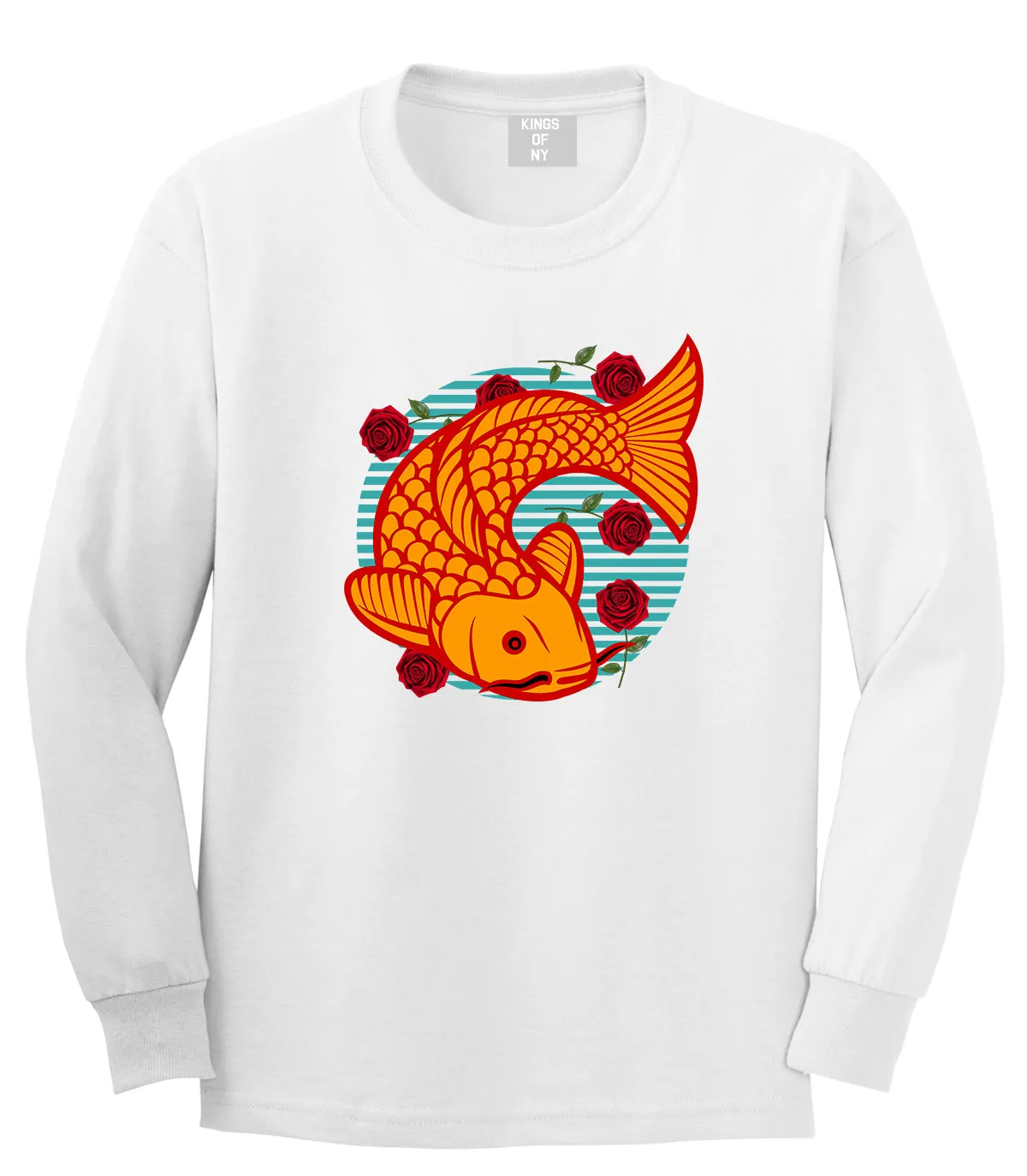 Japanese Koi Fish Print Mens Long Sleeve T-Shirt