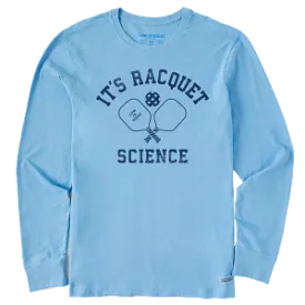 Life is Good M LS Crusher Racquet Science Pickleball Tee COOL BLUE