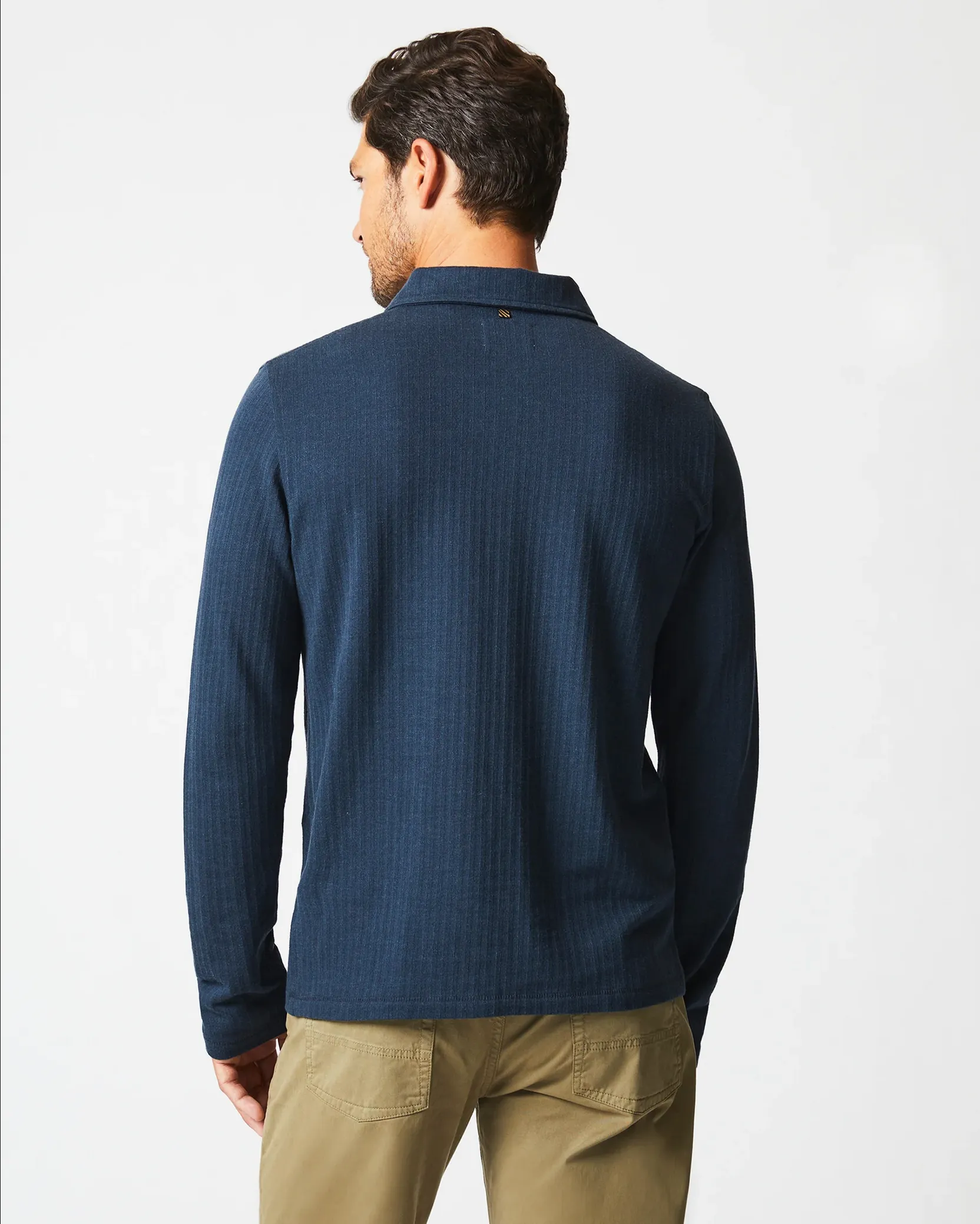 Long Sleeve Herringbone Polo