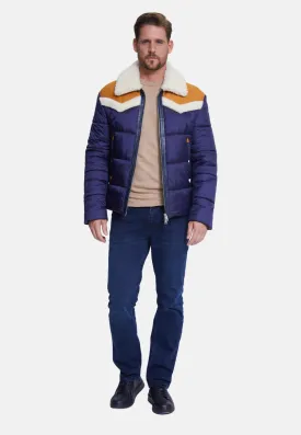 Men's Puffer Jacket, White Wool