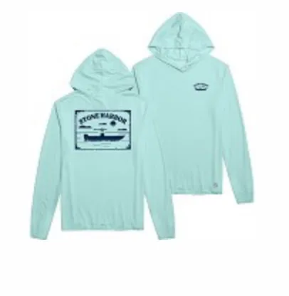Men's Stone Harbor Long Sleeve Sundial Hoodie - Surf Blue Boat