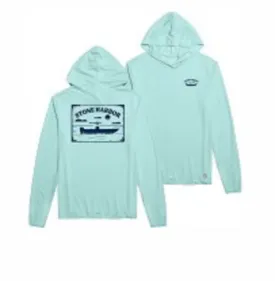 Men's Stone Harbor Long Sleeve Sundial Hoodie - Surf Blue Boat