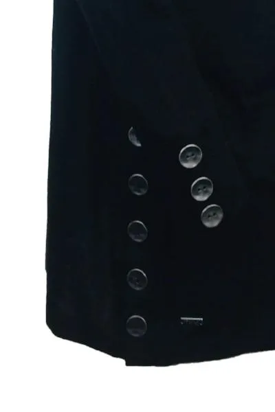 MERINO LONG CARDIGAN WITH POCKETS & BUTTON CUFF/HEM LONG SLEEVES BLACK