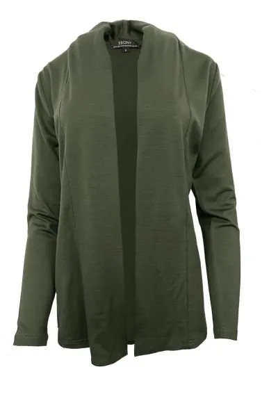 MERINO MID LENGTH EDGE TO EDGE WOMENS CARDIGAN KHAKI