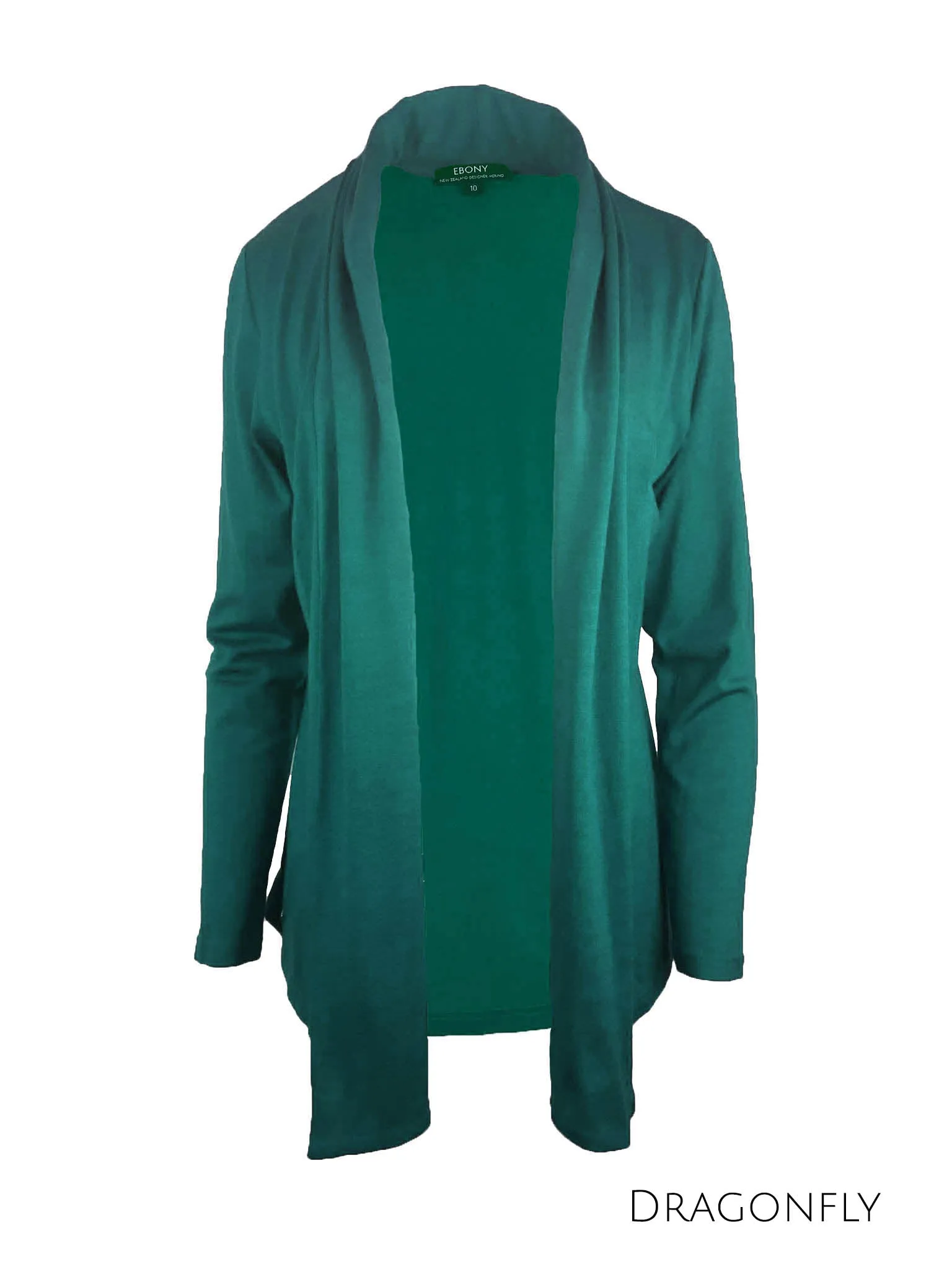 MERINO SHAWL COLLAR CARDIGAN WOMENS LONG SLEEVES DRAGONFLY