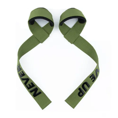 MKAS Fitness Never Give Up Gym Lifting Straps 1 Pair