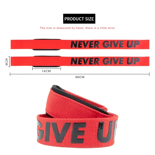MKAS Fitness Never Give Up Gym Lifting Straps 1 Pair