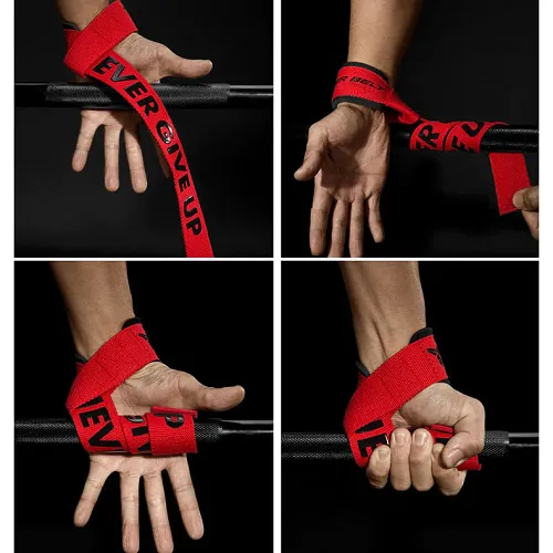 MKAS Fitness Never Give Up Gym Lifting Straps 1 Pair