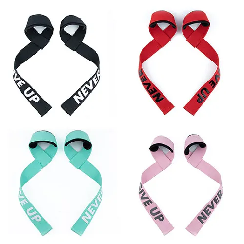 MKAS Fitness Never Give Up Gym Lifting Straps 1 Pair