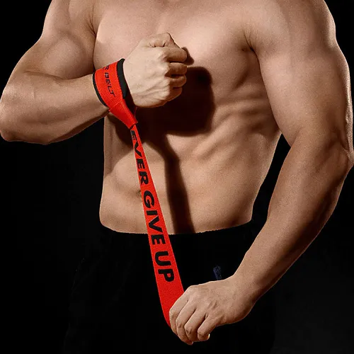 MKAS Fitness Never Give Up Gym Lifting Straps 1 Pair