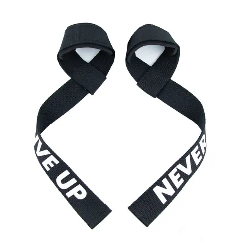 MKAS Fitness Never Give Up Gym Lifting Straps 1 Pair