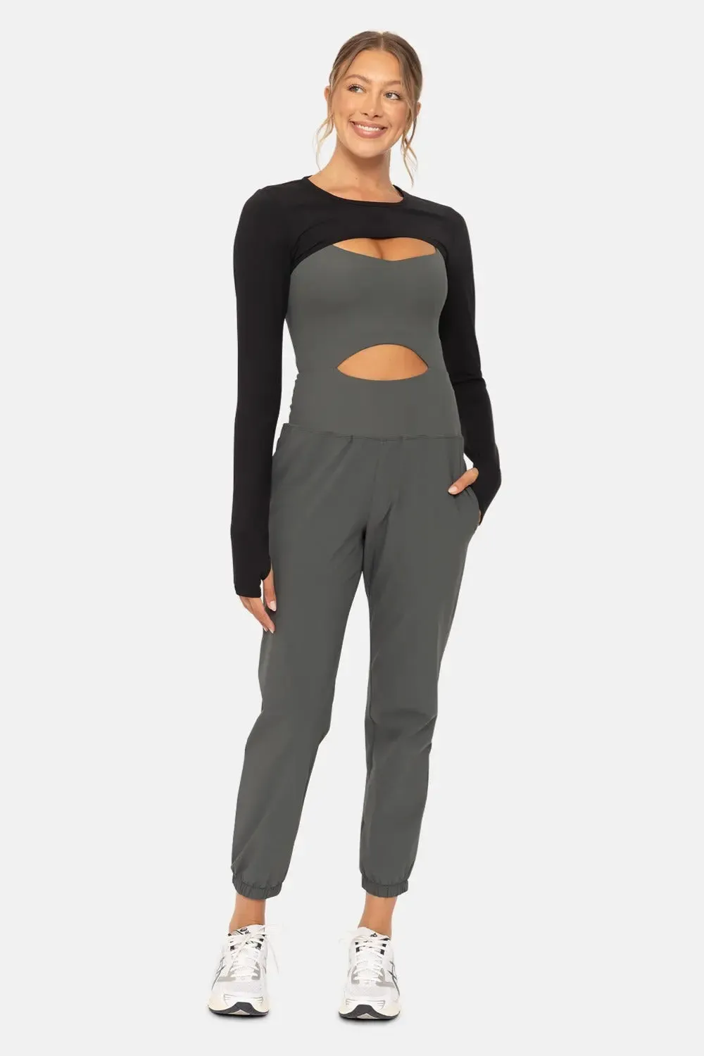 Mono B L/S Mini Shrug w/Thumbholes – Lightweight, Stretchy & Perfect for Layering