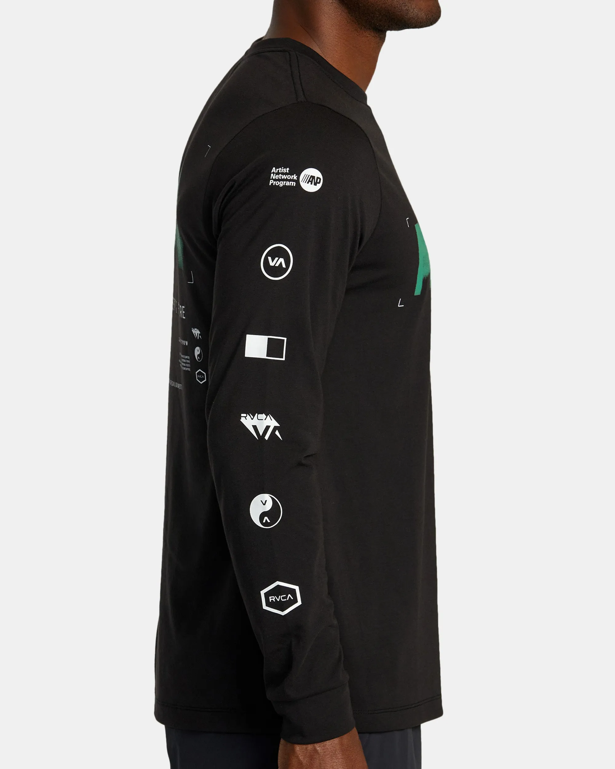 RVCA Radial Sport Tech Long Sleeve T-Shirt - Black