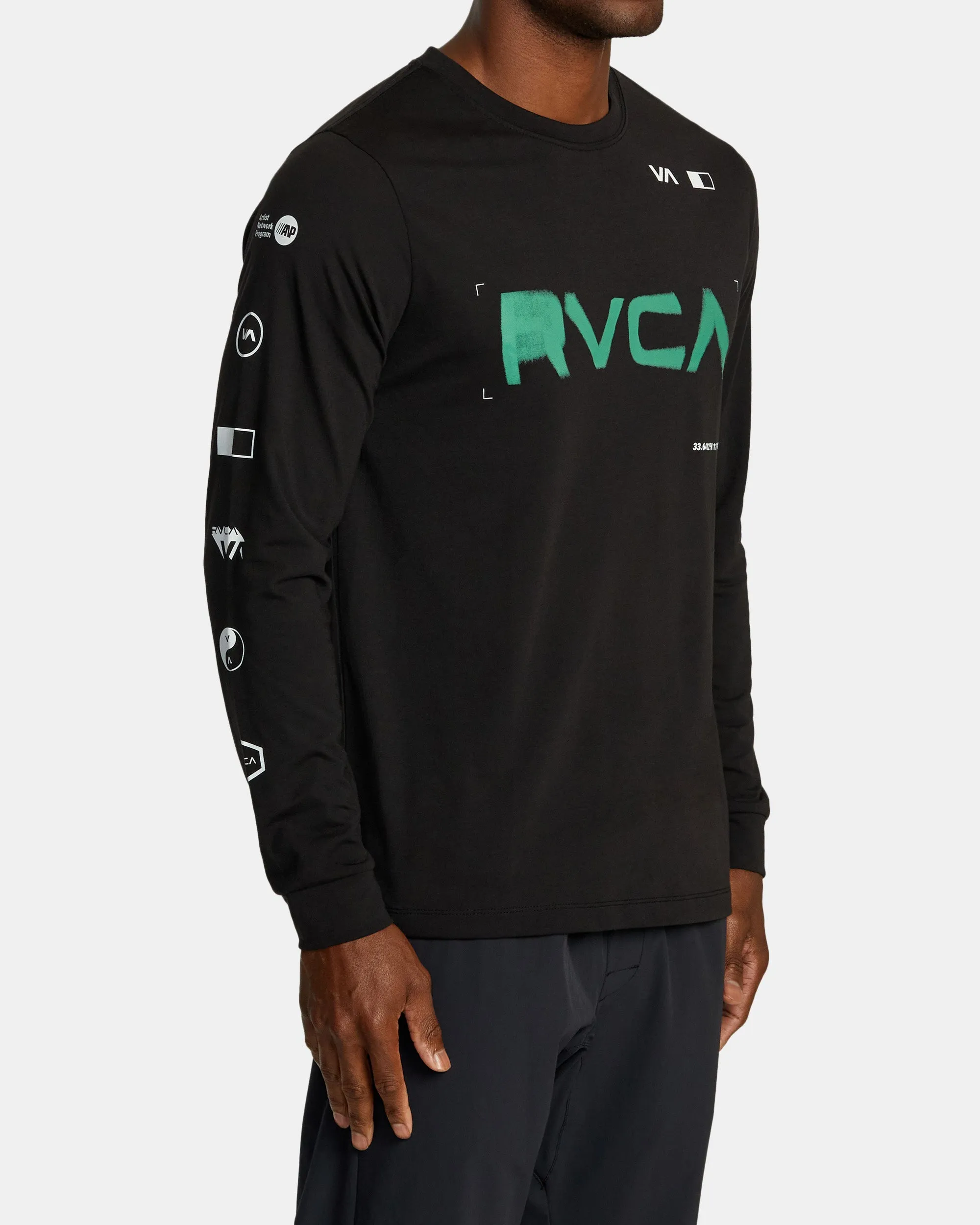 RVCA Radial Sport Tech Long Sleeve T-Shirt - Black