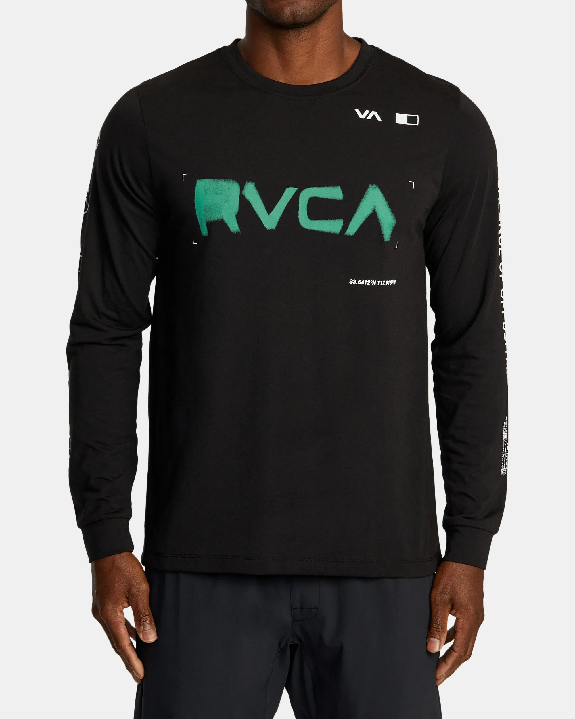 RVCA Radial Sport Tech Long Sleeve T-Shirt - Black