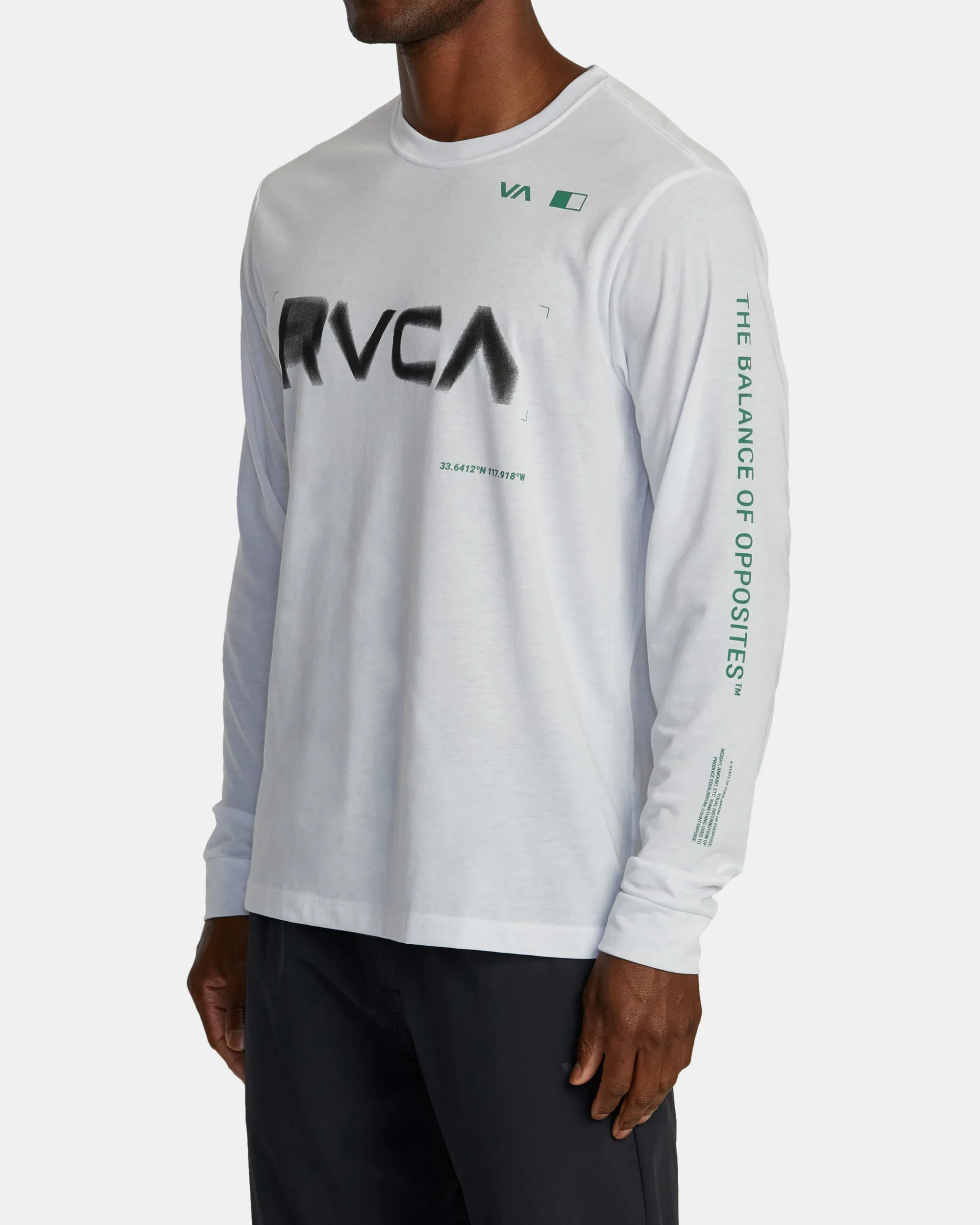 RVCA Radial Sport Tech Long Sleeve T-Shirt - White