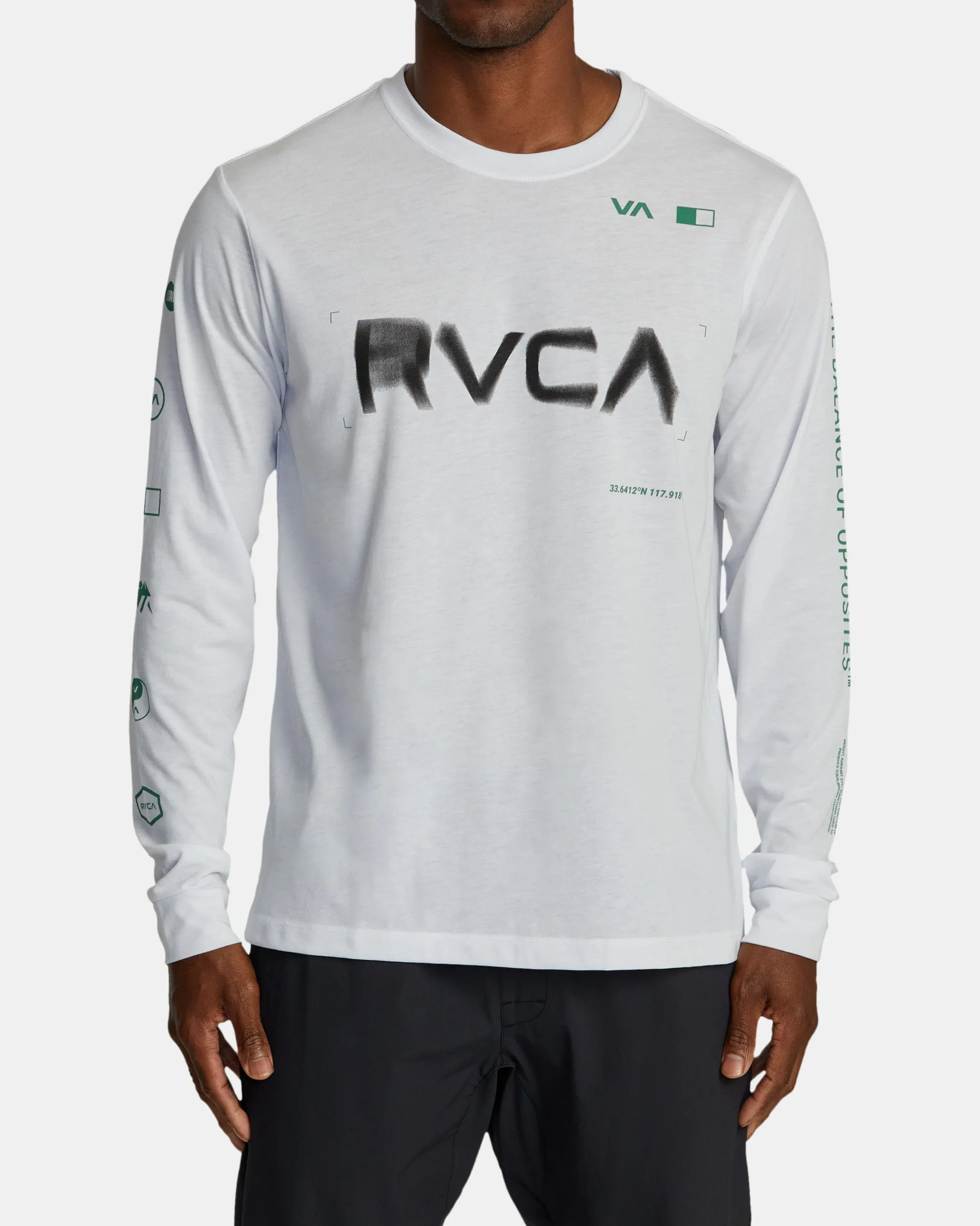 RVCA Radial Sport Tech Long Sleeve T-Shirt - White