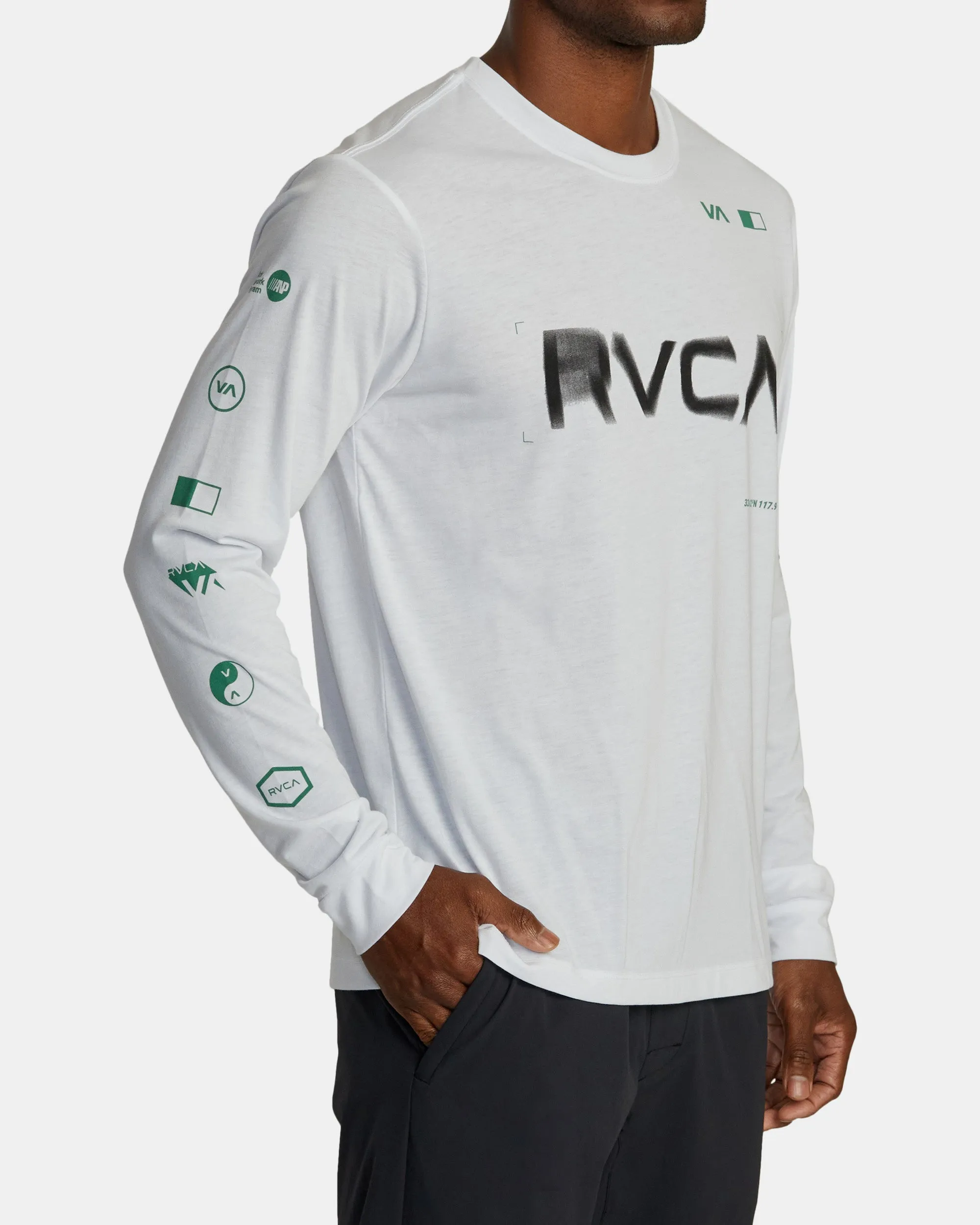 RVCA Radial Sport Tech Long Sleeve T-Shirt - White