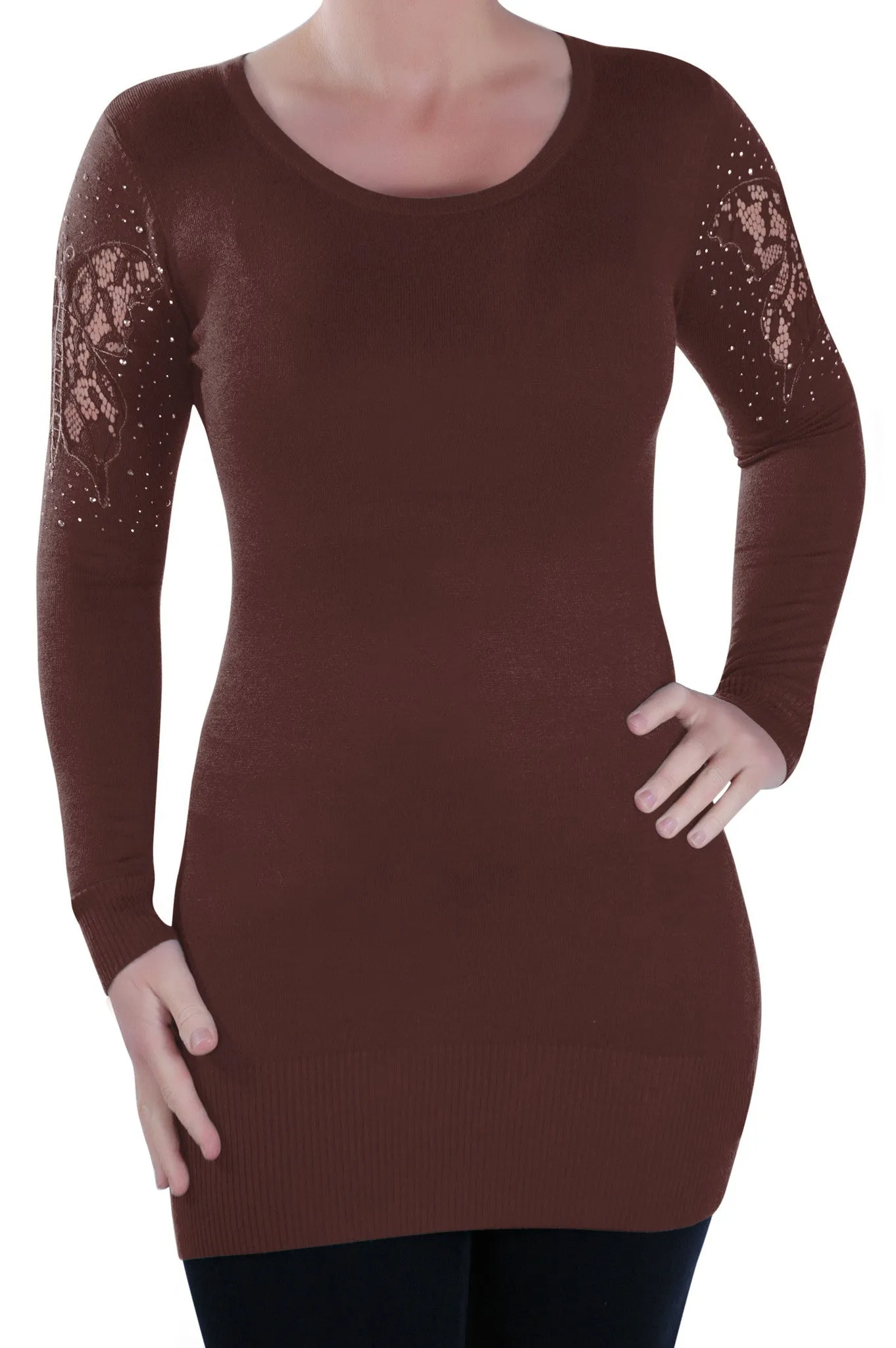 Scoop Neck Fine Knit Knitted Pullover