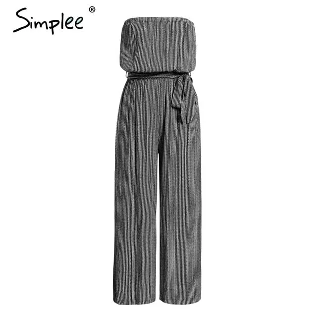 Simplee Off shoulder sexy jumpsuit women