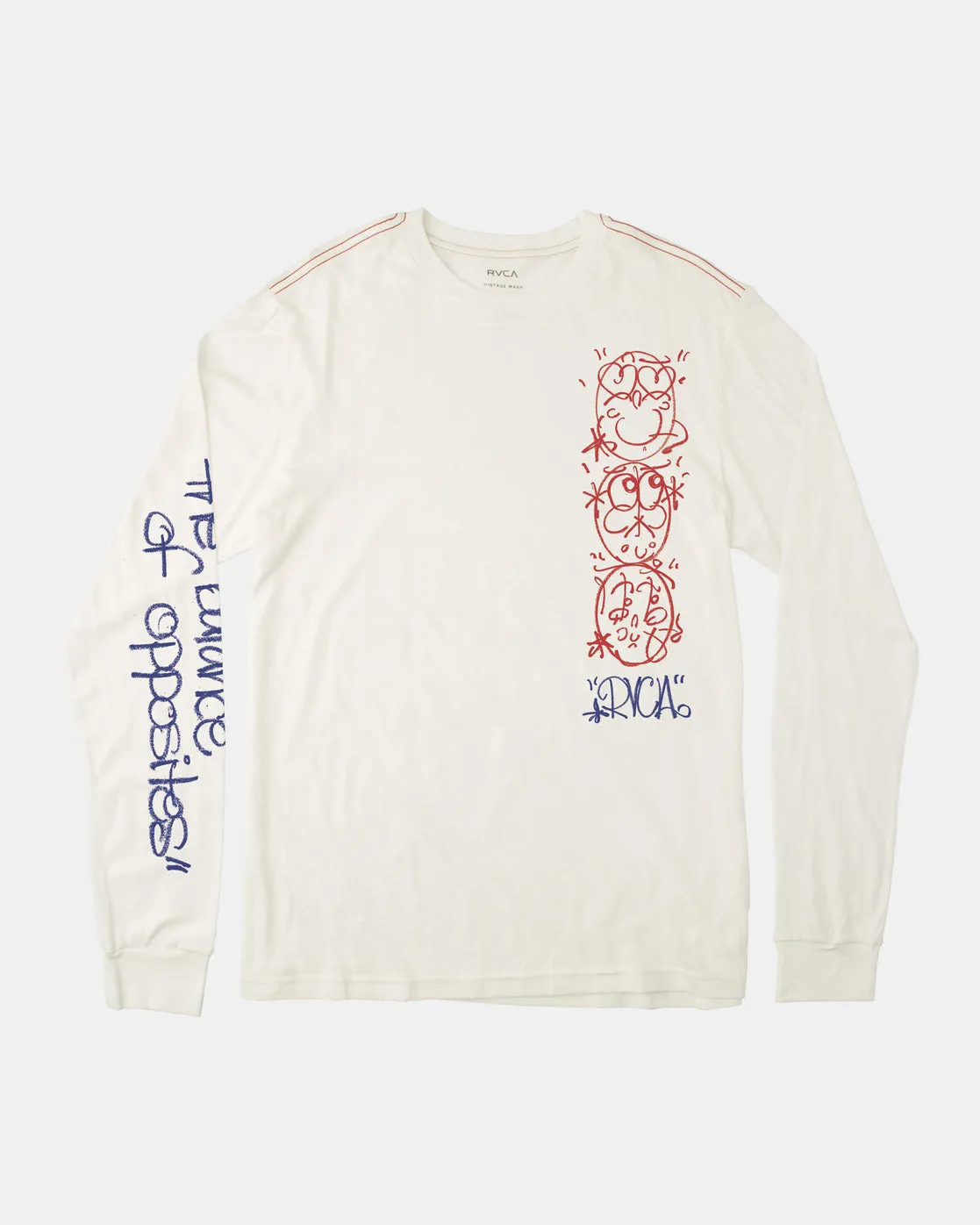 Tc Heads Long Sleeve T-Shirt - Antique White