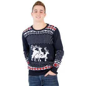 Threesome Reindeer Party Ugly Christmas Sweater