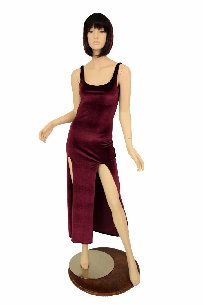 Velvet Double Slit Gown