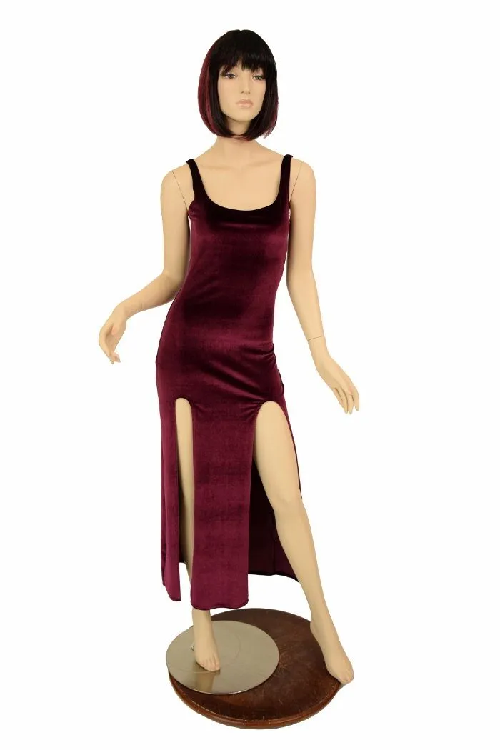 Velvet Double Slit Gown