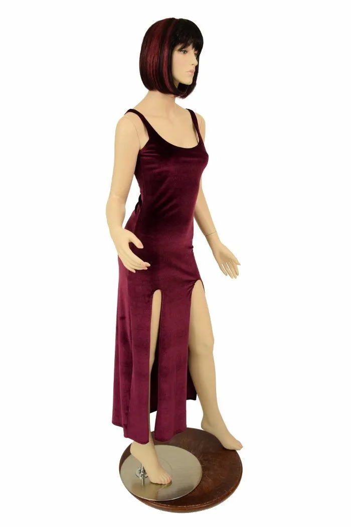 Velvet Double Slit Gown