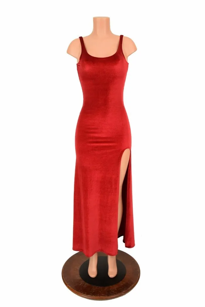 Velvet Slit Gown