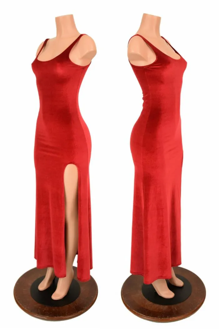 Velvet Slit Gown