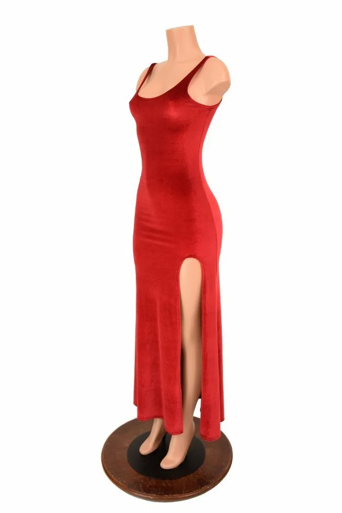 Velvet Slit Gown